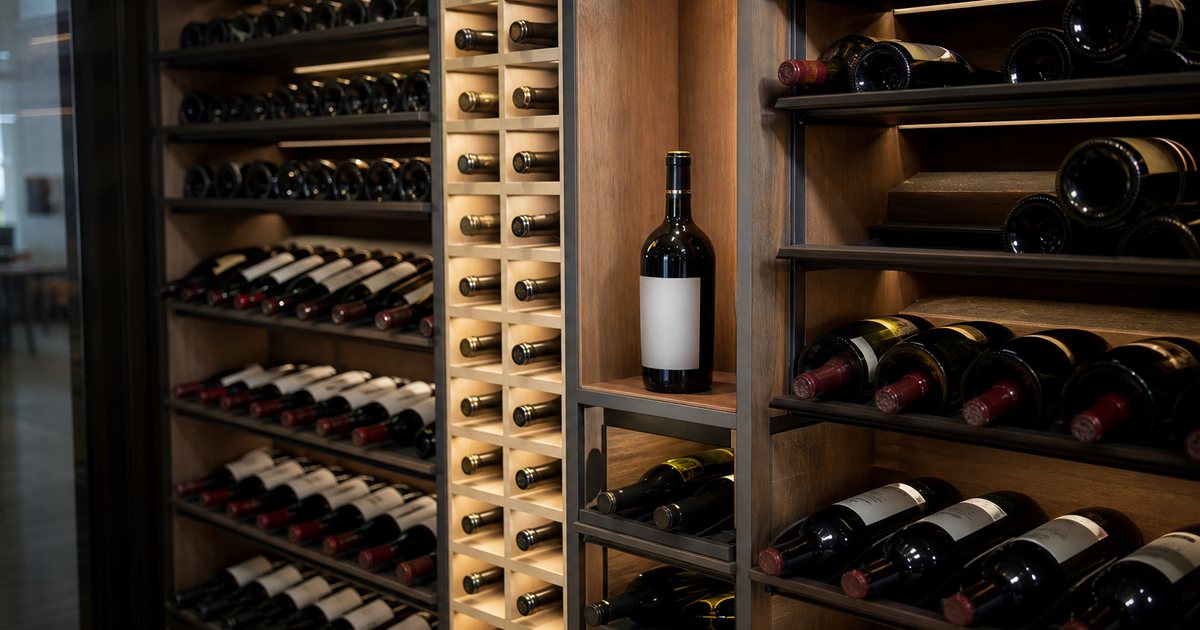 What racking materials and layouts work best in a private wine cellar?